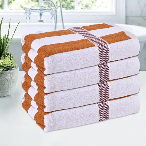 Image of Kuber Industries bath towels, cotton, 4 pack.