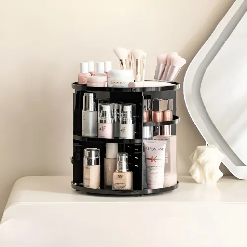 Image of Kuber Industries Black Makeup Organizer