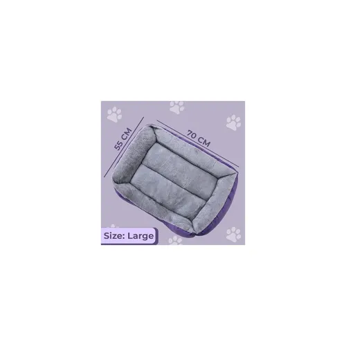 Image of Kuber Industries Dog & Cat Bed|Super Soft Plush Top Pet Bed|Oxford Cloth Polyester