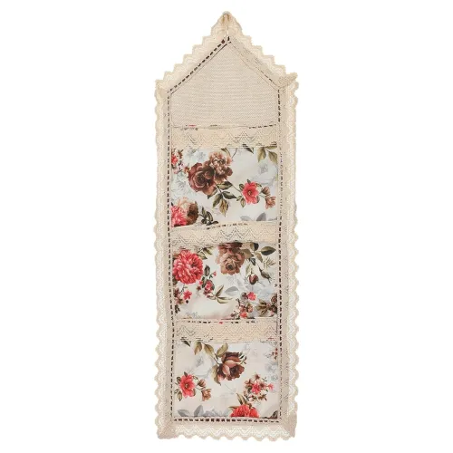 Image of Kuber Industries Flower Printed Multiuse Wall Hanging Storage Organizer