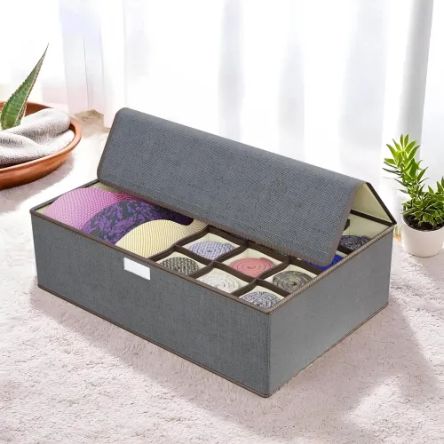Image of Kuber Industries Foldable Multicompartment Socks Organizer for Wardrobe