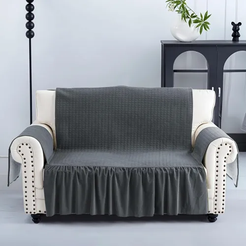 Image of Kuber Industries Full Sofa Cover with Pocket Arms