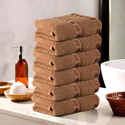 Image of Kuber Industries Pack of 6 Cotton Hand Face Towels For Men & Women 