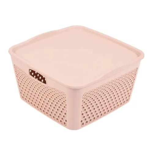 Image of Kuber Industries Plastic Basket For Storage With Lid For Kitchen
