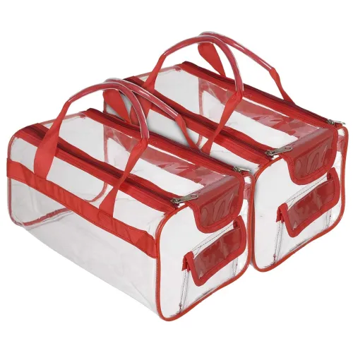 Image of Kuber Industries Small Size Crystal Clear Plastic Cosmetic Bag