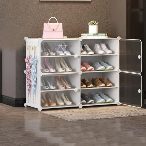 Image of Kuber Industries Shoes Cabinet | 2 Column 4 -Tier