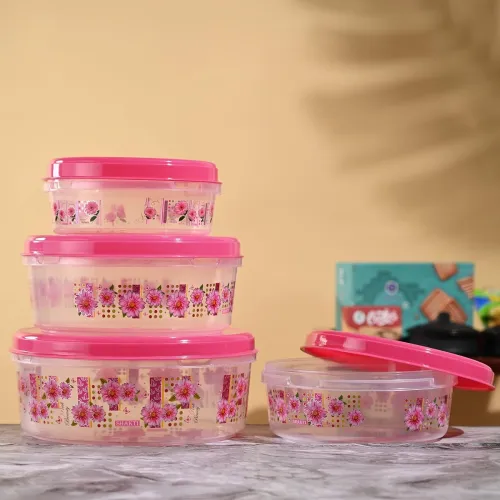 Image of Kuber Industries Set of 4 Storage Containers for Dry Fruits, Rice, Dal