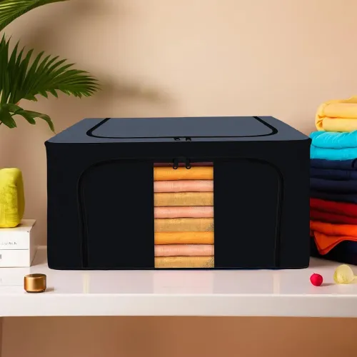 Image of Kuber Industries Steel‑Frame Clothes Storage Box 24 Liter