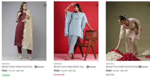 Image of Indo Era Women Kurta set at minimum 80% Discount
