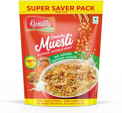 Image of Kwality Almonds, Raisins and Honey Muesli Pouch (700 g)