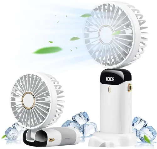 Image of LACCO Folding Rechargeable Fan with LED Light