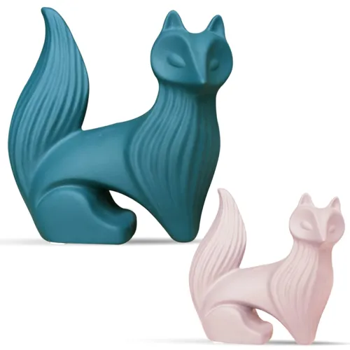 Image of LADROX Wise Fox Statues (Set of 2)