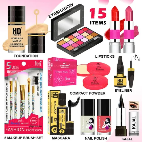 Image of Lady FASHION 15 Pcs. Xclusive Makeup Kit (Pack of 15)