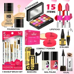 Lady FASHION 15 Pcs. Xclusive Makeup Kit (Pack of 15)