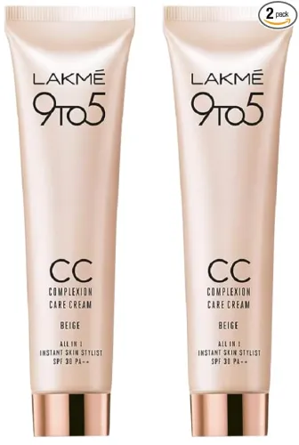 Image of LAKMÉ 9 To 5 CC Cream (Beige, SPF 30, Pack of 2 - 30g Each)