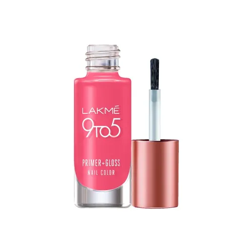 Image of LAKMÉ 9 To 5 Primer + Glossy Finish Nail Colour|| Pinkflash|| 6Ml