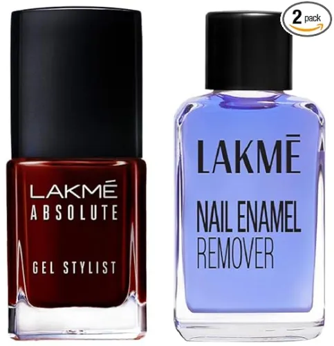 Image of Lakmé Absolute Gel Stylist Nail Polish + Remover Combo (12ml)