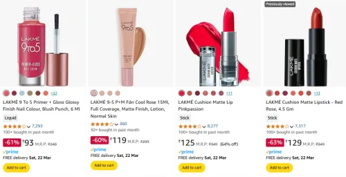 Image of LAKMÉ Beauty Products Minimum 65% Discount