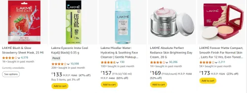 Image of Lakme Beauty Products Starts @ ₹50