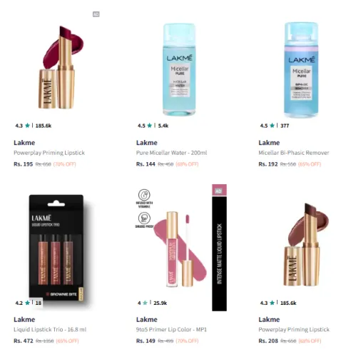 Image of Lakme Makeup Product @ Up to 70% Discount