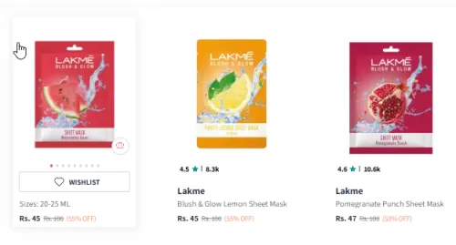 Image of Lakme Mask at minimum 50% Discount