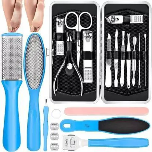 Image of lanellie Manicure Set Nail Clippers Pedicure Kit Stainless Steel (Set of 23)