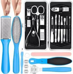 lanellie Manicure Set Nail Clippers Pedicure Kit Stainless Steel (Set of 23)