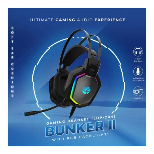 Image of LAPCARE Bunker II Wired Over Ear Gaming Headphones with Mic
