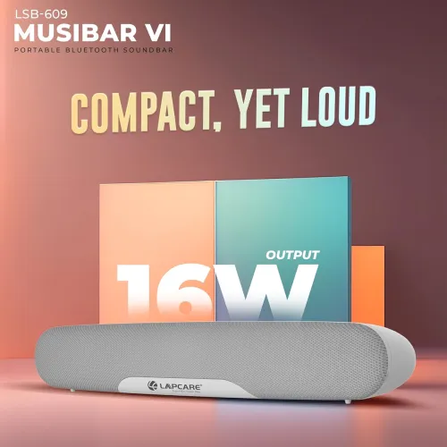 Image of LAPCARE Musi Bar VI Bluetooth Speaker 5.3, 16W RMS Soundbar