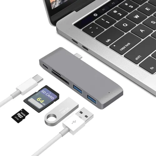 Image of Lapster Docking Station for Laptop 4in1 Type c hub with 2xUSB 3.0 & TypeC 3.0 PD Charging 100W Port .
