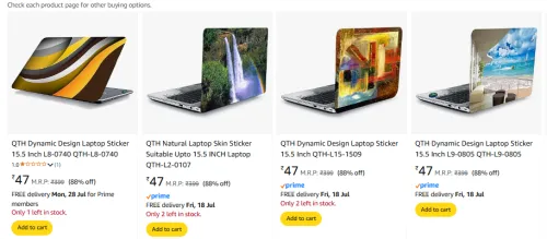 Image of Laptop Sticker Skin Flat ₹47