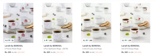 Image of Larah by BOROSI The cup set ( pack of 6 ) Starting at ₹269