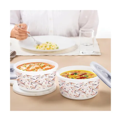 Image of Larah by Borosil 2 Pcs 800 ml Each Comet Storage Bowls 