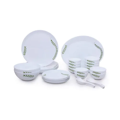 Image of Larah by Borosil 33 Pieces Opalware Dinner Set, White
