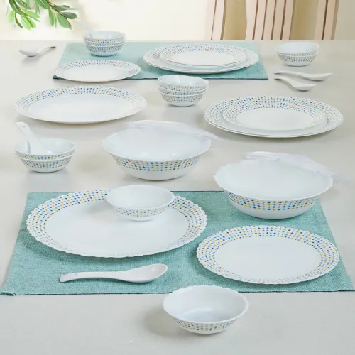 Image of Larah by BOROSIL 34 Pieces Printed Opalware Dinner Set