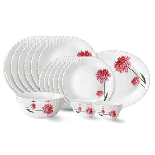 Image of Larah by Borosil Belle Fluted Series Opalware Dinner Set
