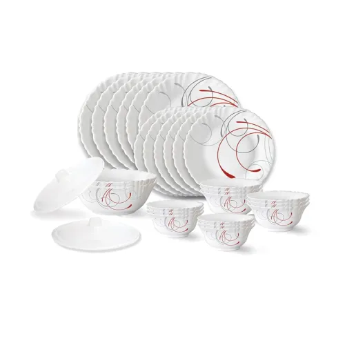 Image of Larah by Borosil Boro Fluted Series Dinner Set 28Pcs