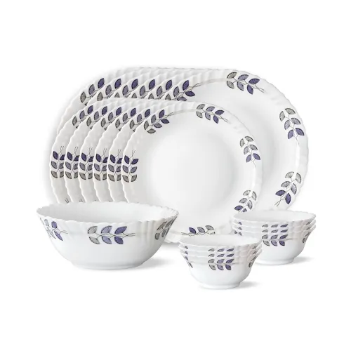 Image of Larah By Borosil Floret Opalware Dinner Set, 19-Pieces