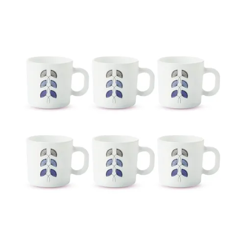 Image of Larah by BOROSIL Floret Opalware Mug | Set of 6 Pcs