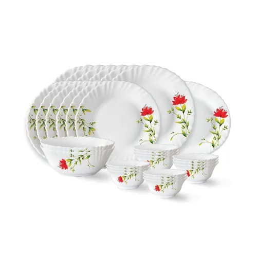 Image of Larah by Borosil Fluted Series Oriental Opalware Dinner Set