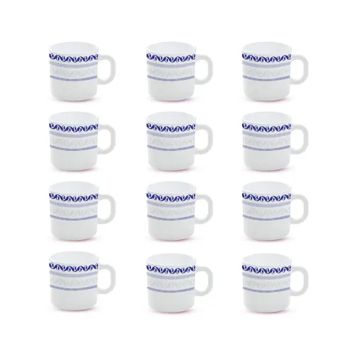 Image of Larah by BOROSIL Jazzblue Opalware Mug, Set of 12
