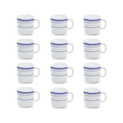 Larah by BOROSIL Jazzblue Opalware Mug, Set of 12