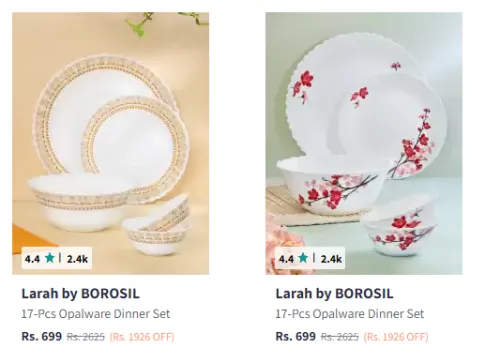Image of Larah by Borosil Jupiter 17 Pcs Dinner Set Flat At ₹699