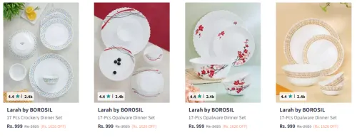 Image of Larah by BOROSIL Larah by Borosil Jupiter 17 Pcs Dinner Set Starting At @₹999