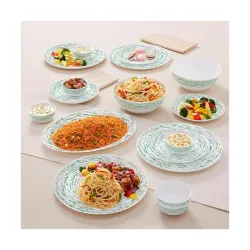 Larah By Borosil Moon Green Nova Dinner Set 21Pcs