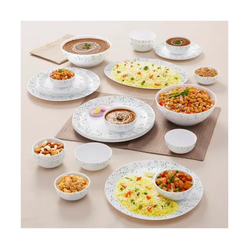 Image of Larah By Borosil Moon Riva Dinner Set - 27 Pcs