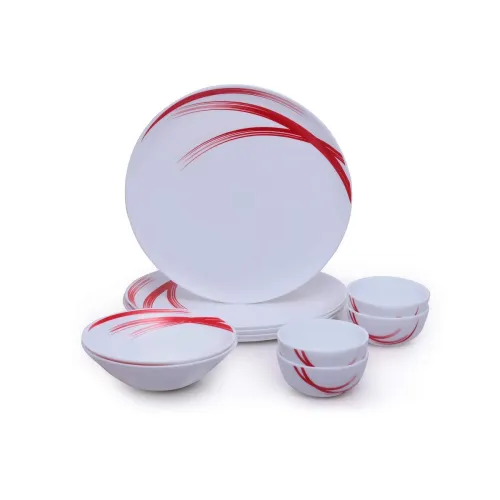 Image of Larah by Borosil - Moon Series, Red Stella 10 Pieces