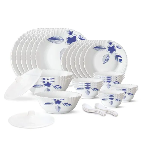 Image of Larah by Borosil Morning Glory Silk Series Opalware Dinner Set