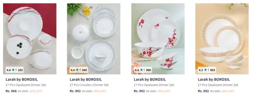 Image of Larah by BOROSIL Nyla Jupiter 17 Pcs Dinner Set up to @ ₹67% Discount