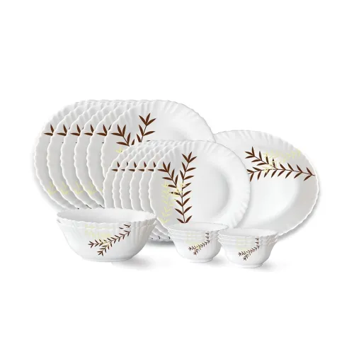 Image of Larah by Borosil Oak Fluted Series Opalware Dinner Set